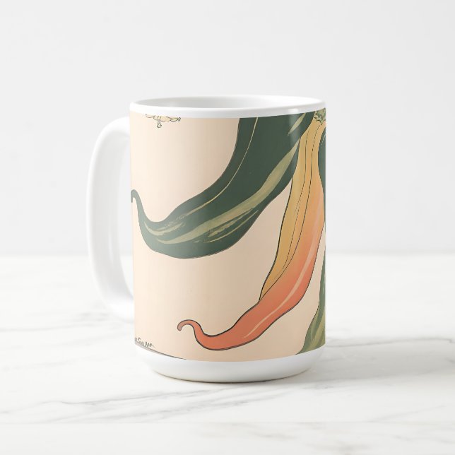 Caneca De Café Ilustração Vintage de Pimenta (Frente Esquerda)