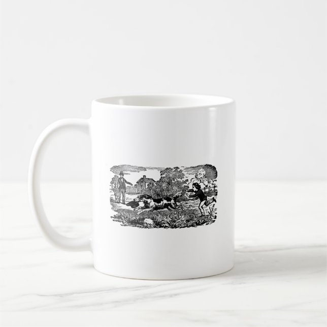Caneca De Café Ilustração vitoriana de arte de animal de estimaçã (Esquerda)