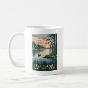 Caneca De Café Ilustração Watercolor de Isle Royale