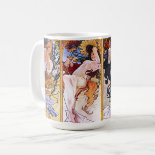 Caneca De Café Ilustrações de Alphonso Mucha em uma Mug de Café