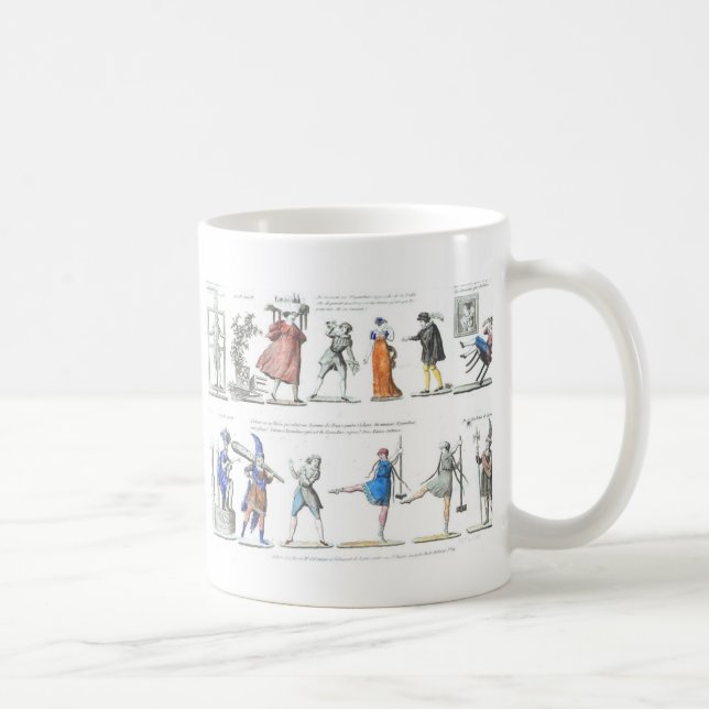 Caneca De Café Ilustrações de Caracteres de Balé Francês (Direita)