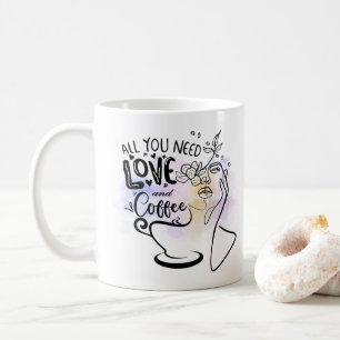 Caneca De Café Ilustrações estéticas, café feminino