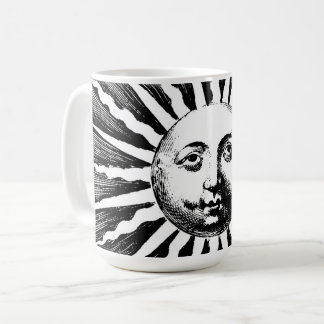 Caneca de café ilustrada vintage de Sun