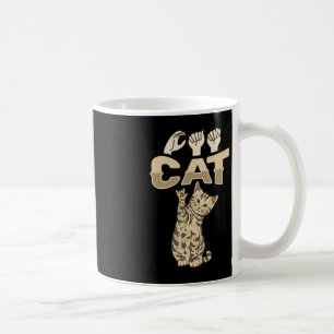 Caneca De Café ILY Cat ASL Gesto manual surdo audição perda de au