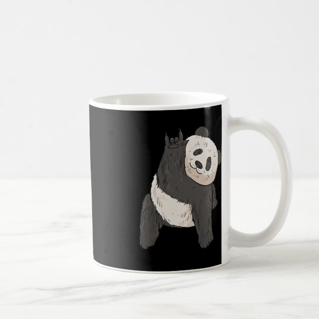 Caneca De Café ILY Panda ASL Gesto de Mão surdo surdo perda de au (Direita)