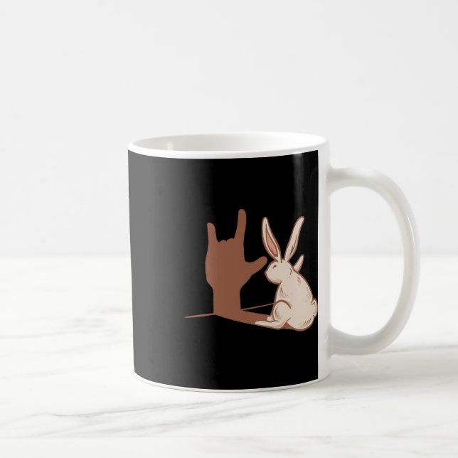 Caneca De Café Ily Rabbit Gestual Asl Surdo Perda Auditiva Consci (Direita)