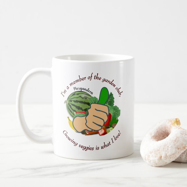 Caneca De Café Im a member of the garden club I love veggies  (Com Donut)