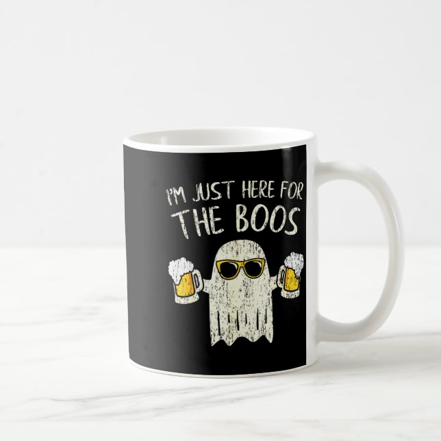 Caneca De Café Im Just Here For The Boos Funny Gift Halloween Gho (Direita)