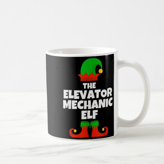 Caneca De Café I'm The Elevator Mechanic Elf Family Pajama Christ (Direita)