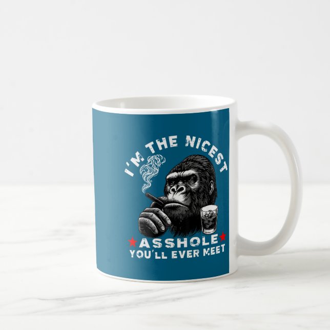 Caneca De Café I'm The Nicest Hole You'll Ever Meet Monkey (on Ba (Direita)