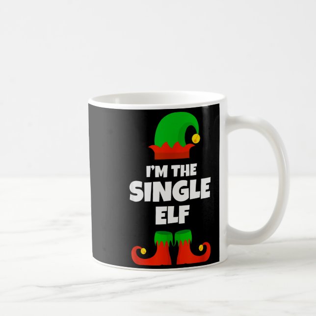 Caneca De Café I'm The Single Elf Family Pajama Christmas Funny  (Direita)