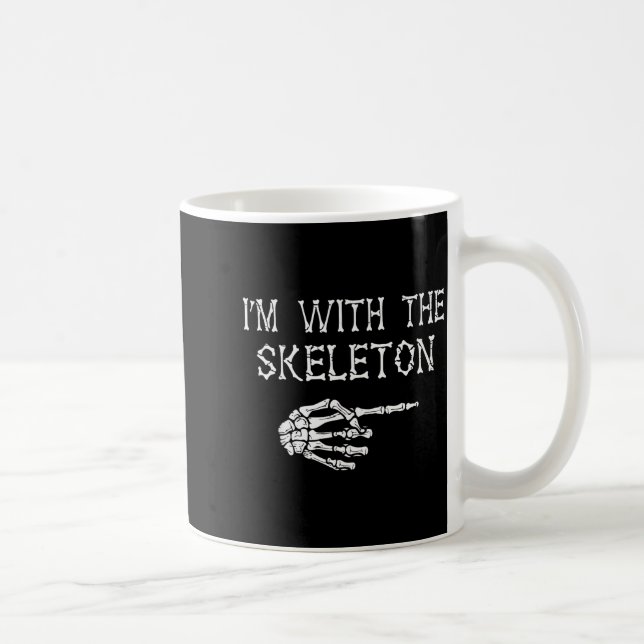 Caneca De Café I'm With Skeleton Funny Couples Matching Halloween (Direita)