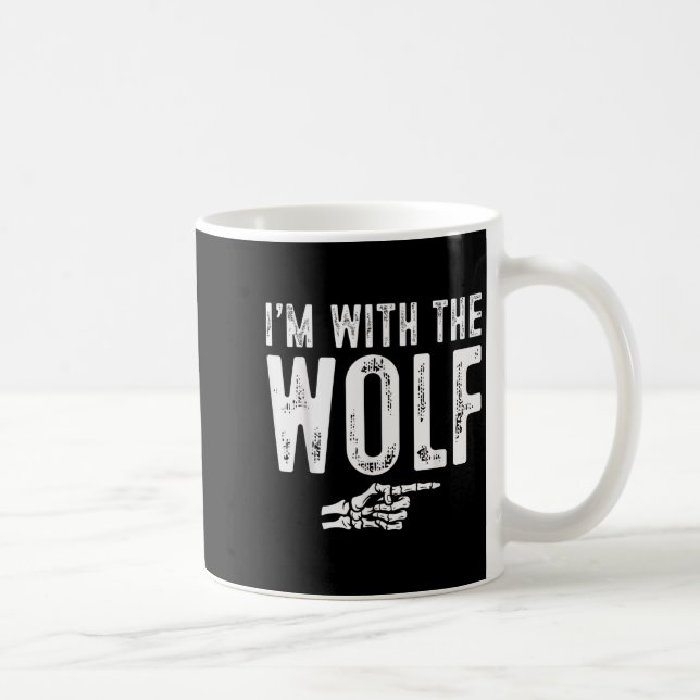 Caneca De Café I'm With The Wolf Easy Costume Halloween Couples M (Direita)