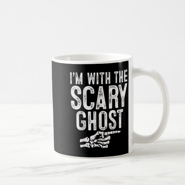 Caneca De Café I'm With The Y Ghost Easy Costume Halloween Couple (Direita)