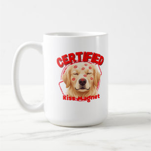 Caneca De Café Ímã de Beijo Certificado - Cachorro Golden Retriev