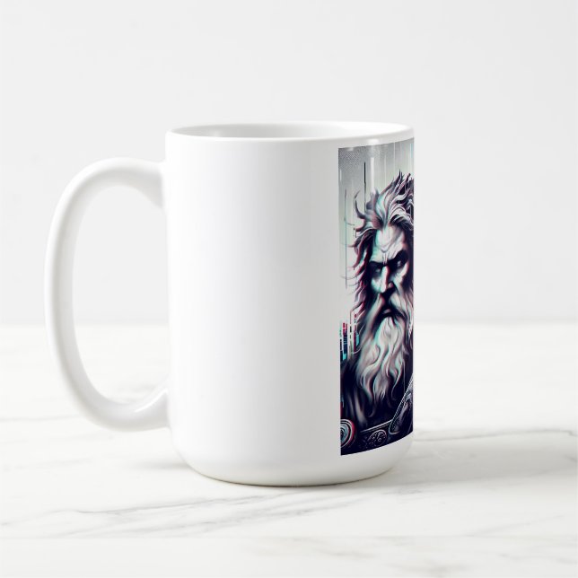 Caneca De Café  image of the gods zeus and odin togethe (Esquerda)