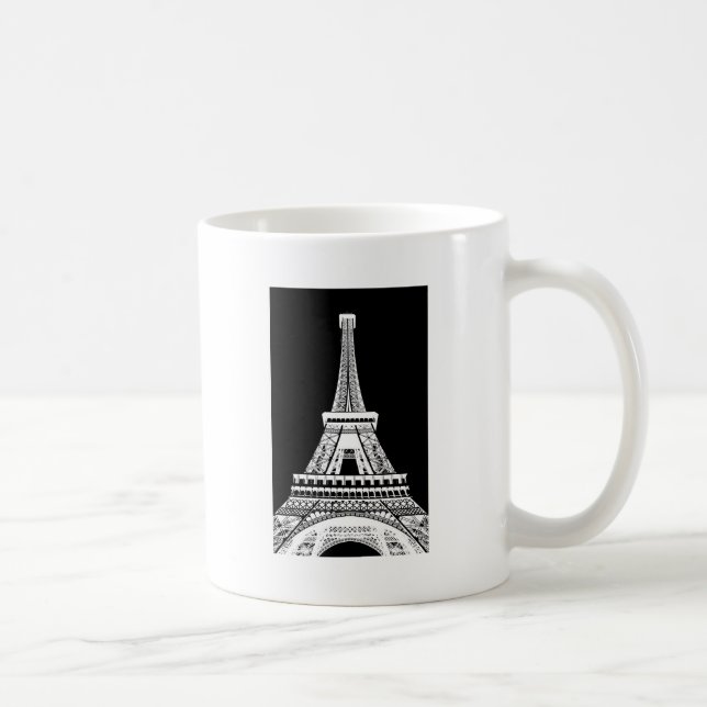 Caneca De Café Imagem Branca em Torre Eiffel (Direita)