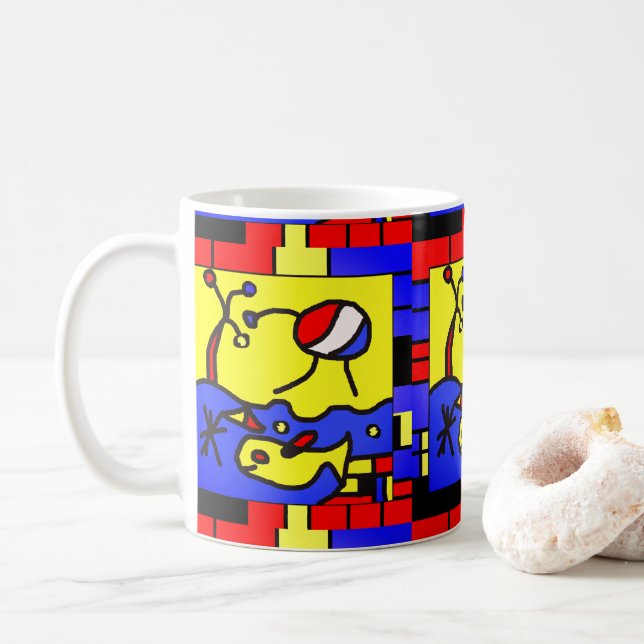 Caneca De Café Imagem com peixes da arte moderna (Com Donut)