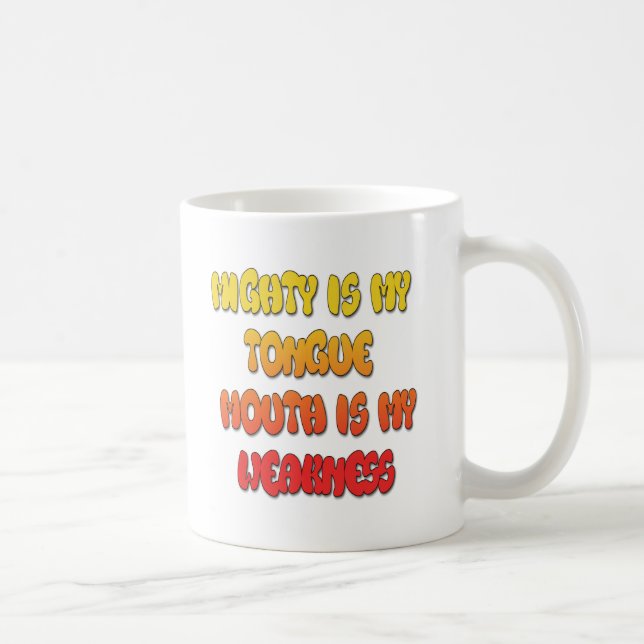 Caneca De Café Imagem da Língua Poderosa Boca Fraca (Direita)