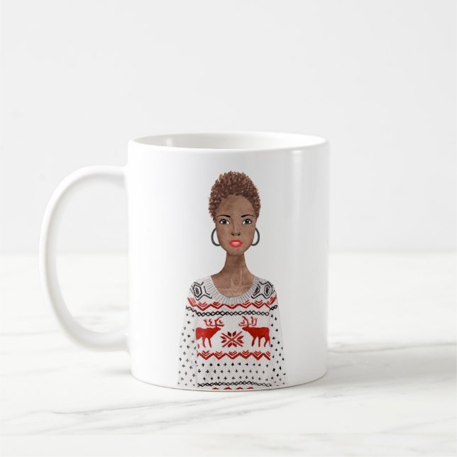 Caneca De Café Imagem de Aquarela Personalizada Mug de Natal (Esquerda)