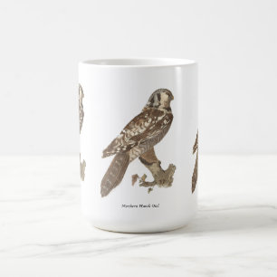 Caneca De Café Imagem de aves do Norte Hawk Owl (Surnia ulula)