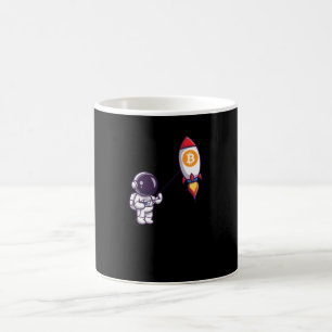 Caneca De Café Imagem De Bitmoeda Bitamata À Lua