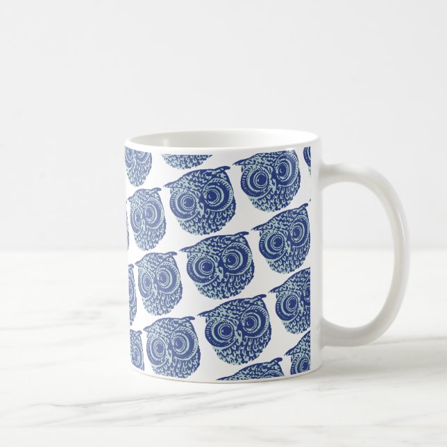 Caneca De Café Imagem de coruja azul (Direita)