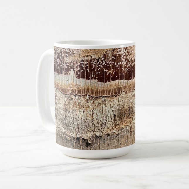 Caneca De Café Imagem de Foto de Fechamento de Textura de Tronco  (Frente Esquerda)