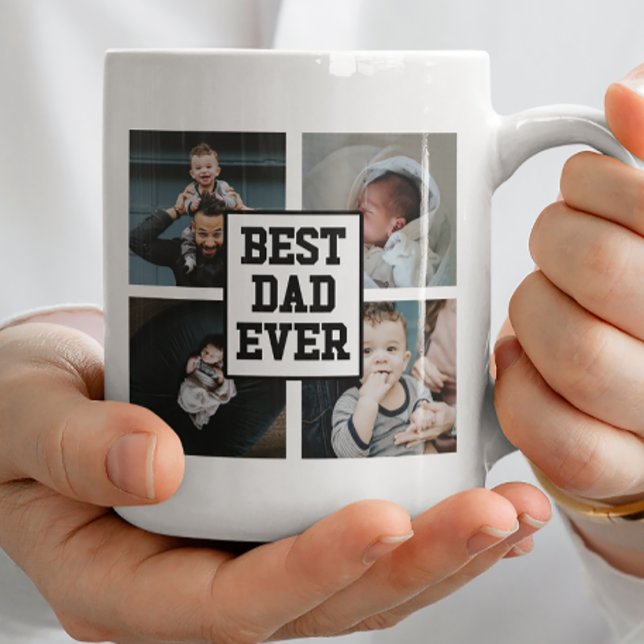 Caneca De Café Imagem de Foto Personalizada do Melhor Pai Branco  (Criador carregado)