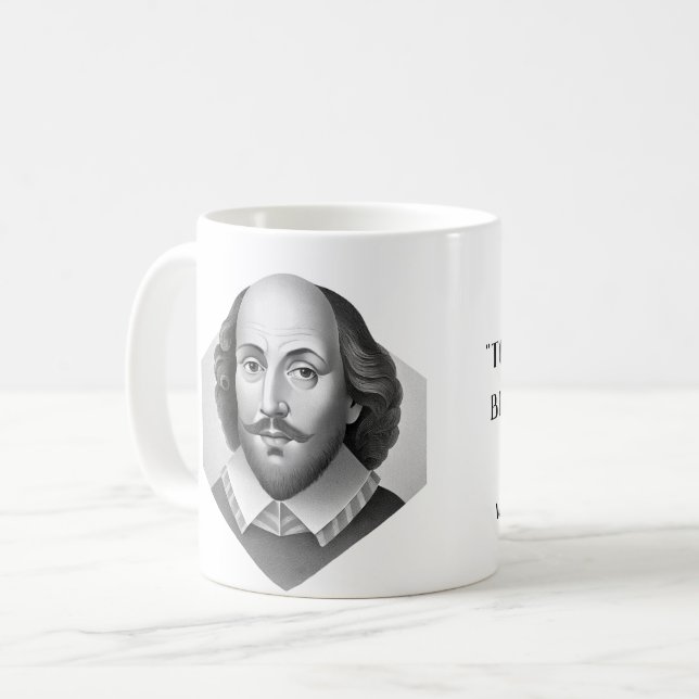 Caneca De Café Imagem de William Shakespeare ilustração de Hamlet (Frente Esquerda)