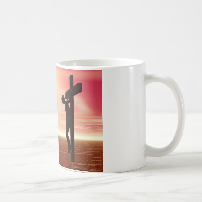 Caneca De Café Imagem do crucifixo Jesus salva (Direita)