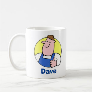 Caneca De Café Imagem do Handyman com Nome. Odd Job Man