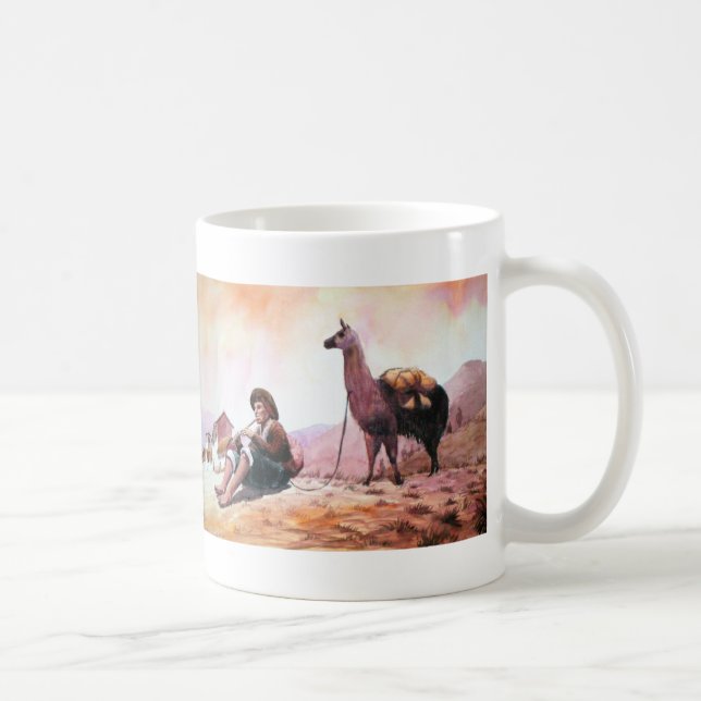 Caneca De Café Imagem do lama de Cusco Peru (Direita)
