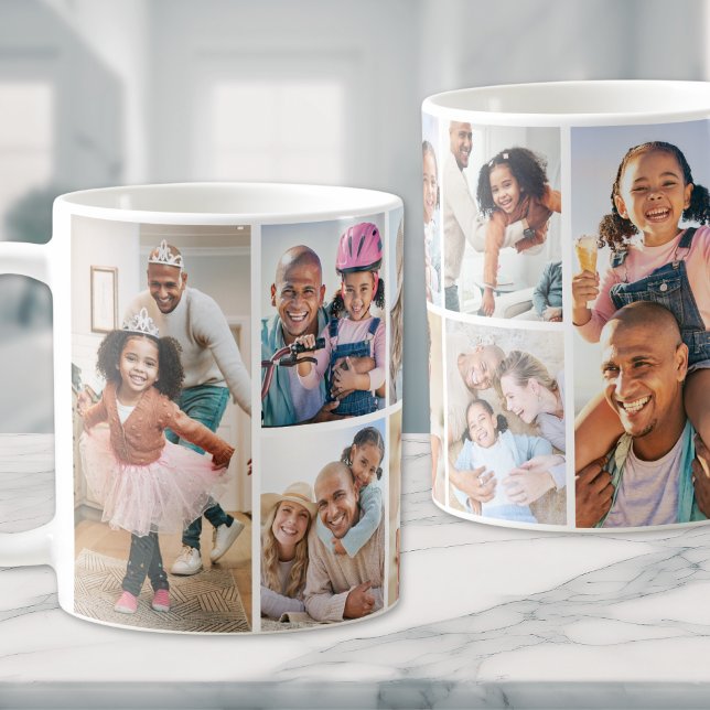 Caneca De Café Imagem Elegante Simples Colagem de Fotos (Photo Collage Simple Elegant Picture Coffee Mug)