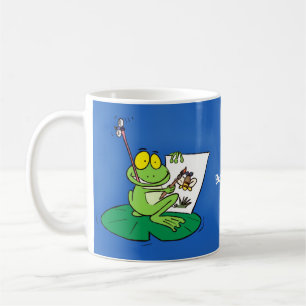 Caneca De Café Imagem engraçada de desenho animado do sapo verde