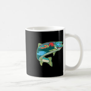 Caneca De Café Imagem Natural Da Truta Vintage: Retrato De Pesca