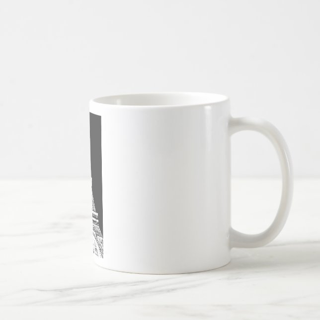 Caneca De Café Imagem Preto e Branco da Torre Eiffel (Direita)
