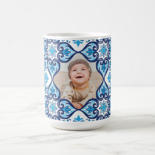 Caneca De Café Imagem própria, Azulejos azuis e brancos