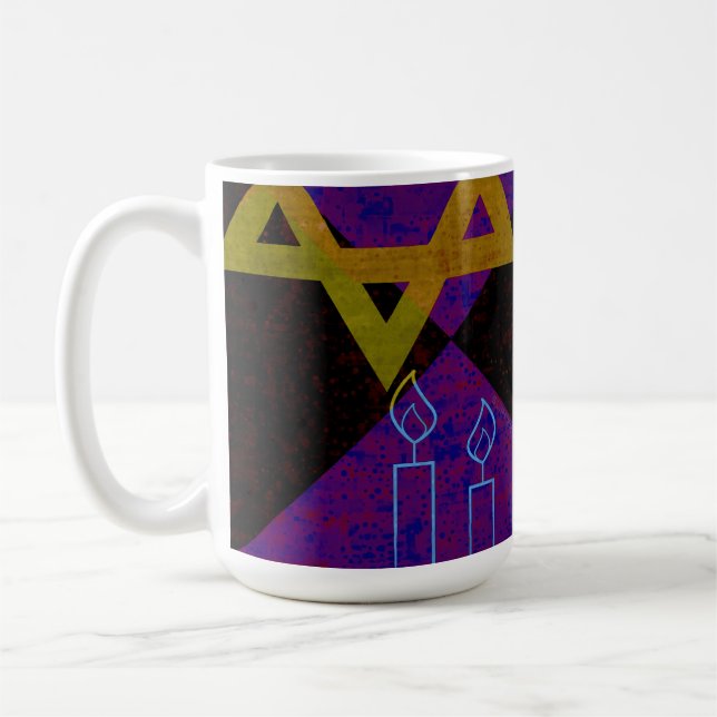 Caneca De Café Imagem temática de Hanukkah da SlipperyJoe's amare (Esquerda)