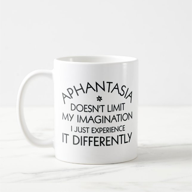 Caneca De Café Imaginação Aphantasia Diferente de Fonte Preta (Esquerda)