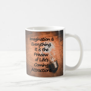Caneca De Café Imaginação é tudo - Motivação, inspiração,