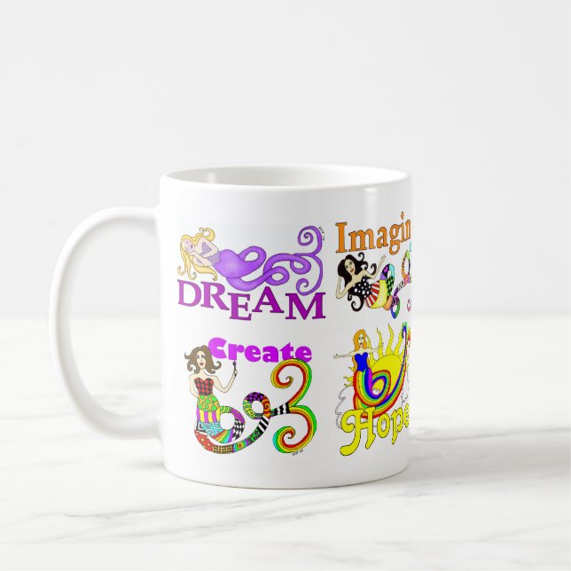 Caneca De Café Imagine a sereia & a colagem dos amigos (Esquerda)