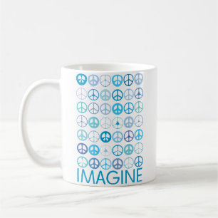 Caneca De Café IMAGINE - Sinais de paz internacionais azuis
