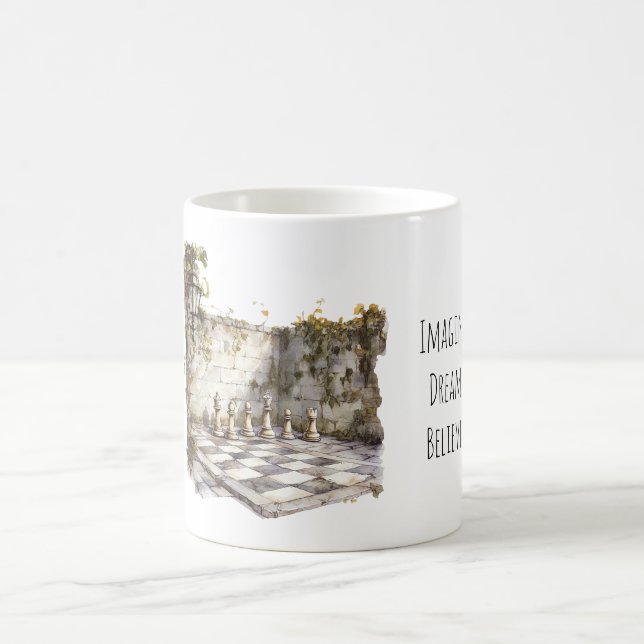 Caneca De Café Imagine Sonhe Acredite Tabuleiro de Xadrez Gigante (Centro)