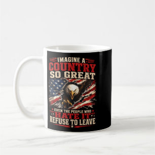 Caneca De Café Imagine Um País Grande Citação da Bandeira do Águi