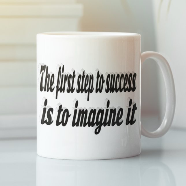 Caneca De Café Imagine uma citação motivacional de sucesso (Criador carregado)