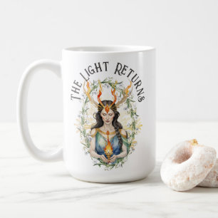 Caneca De Café Imbolc Wiccan Goddess Flame & Snowdrop Flowers