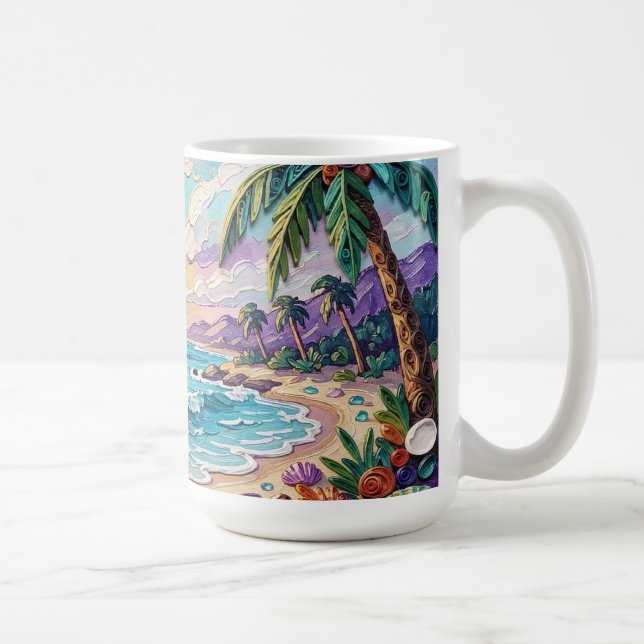 Caneca De Café Impasto Beach and Sea Glass Sunset and Sunrise (Direita)