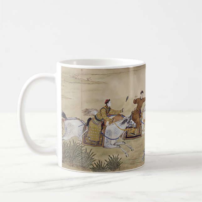 Caneca De Café Imperador Qianlong perseguindo veado em viagem de  (Esquerda)