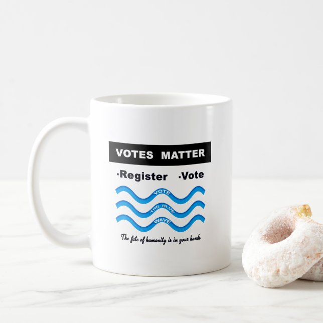 Caneca De Café Importância de Votos (Com Donut)